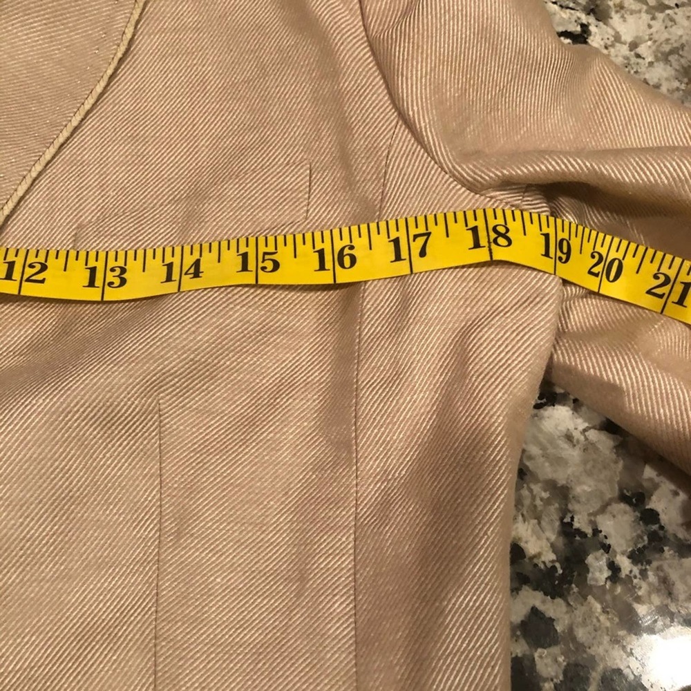 STRENESSE Gabriele Strehle Tan Linen Silk Blazer 8 - Picture 6 of 11